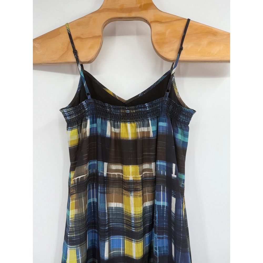 TRINA TURK ESTHER Plaid Paintbrush Spaghetti strap Dress Sz 4 - Picture 7 of 8